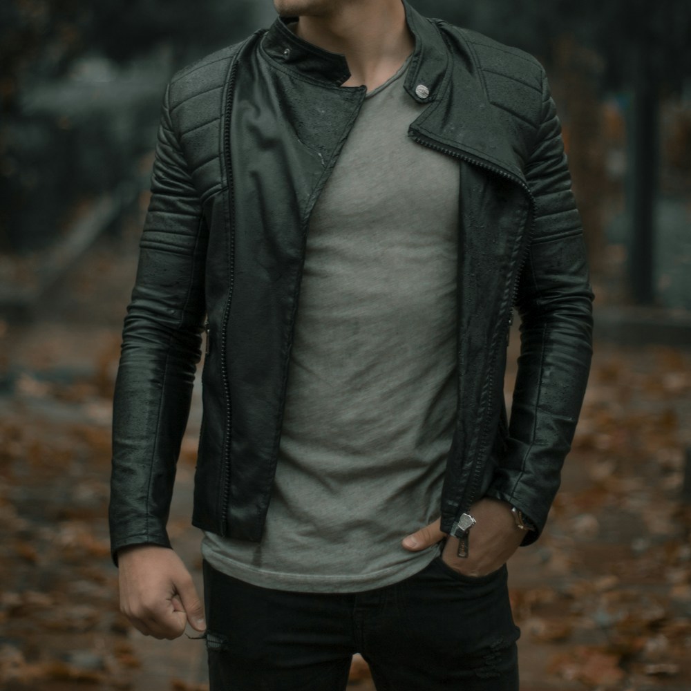 Leren jas zwart