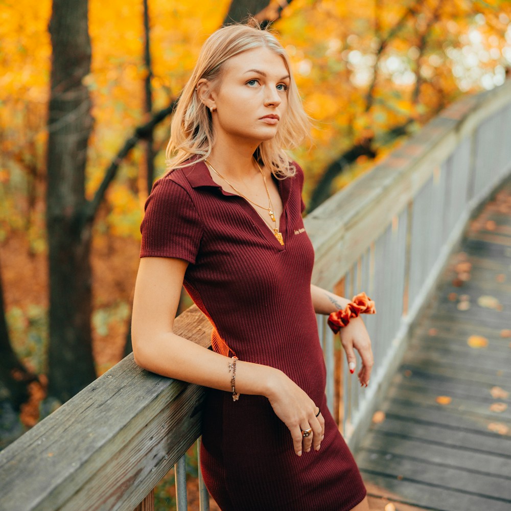Gebreide jurk bordeaux